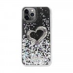 Wholesale Love Heart Crystal Shiny Glitter Sparkling Jewel Case Cover for iPhone 12 / 12 Pro 6.1 (Black)
